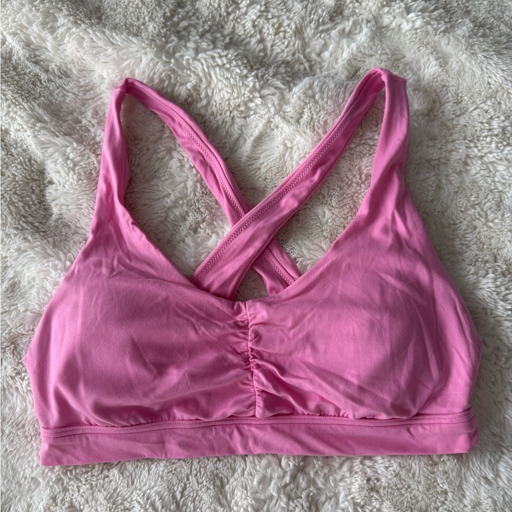 aerie pink cross-back wireless bralette